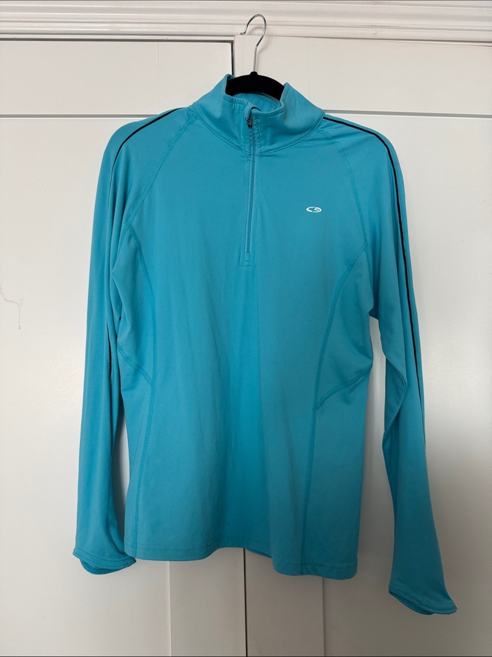 Light Blue Womens Champion Quarter-Zip Performance Top